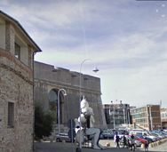 Genova, porto antico vista del baluardo da porta S...